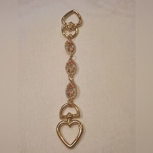 Bag Chain Extender with Multicolor Gems and Gold Hardware